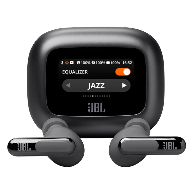 JBL Live Beam 3 - True wireless noise-cancelling closed-stick earbuds, 48Hrs total playback, Wireless Charging, 6 Mics for perfect calls, Multi-point connection, IP55 waterproof and dustproof (Black)